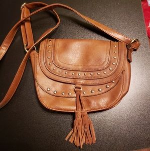 Small brown purse with tassels